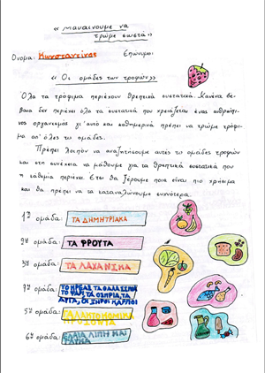 Μαθαίνουμε να τρώμε σωστά, Φύλλο εργασίας 1